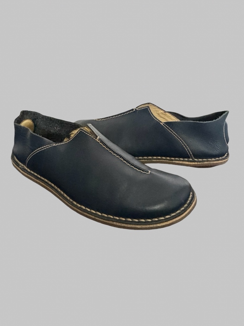 Karen Elise Navy Blue Slip On Leather Causal Work Shoes-Sz-39